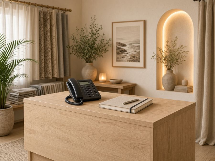 Contact desk at Ambernest Atelier in Limassol